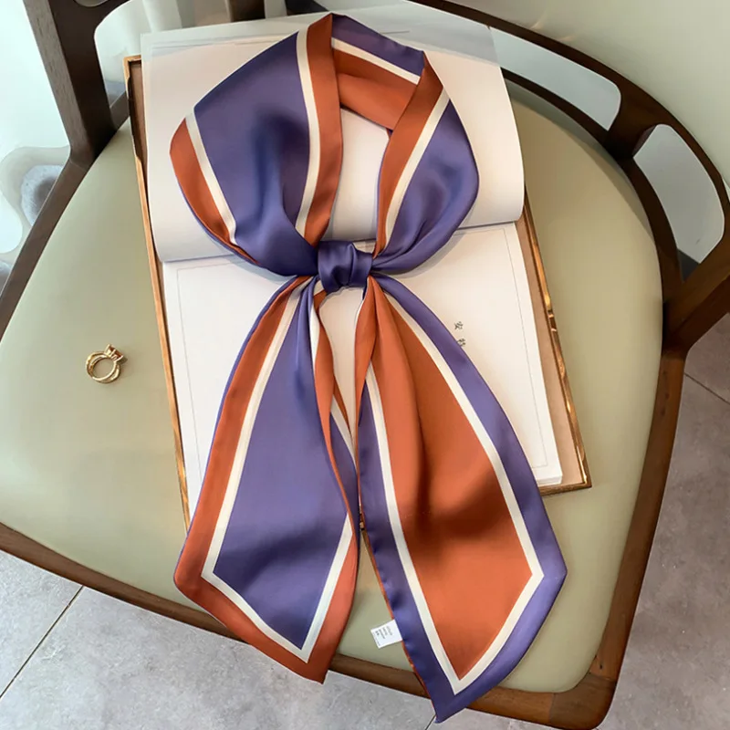 Scarf Supplier Retro Twill Silk Scarf Fashion Head Brand Decorative Head Tie Scarf