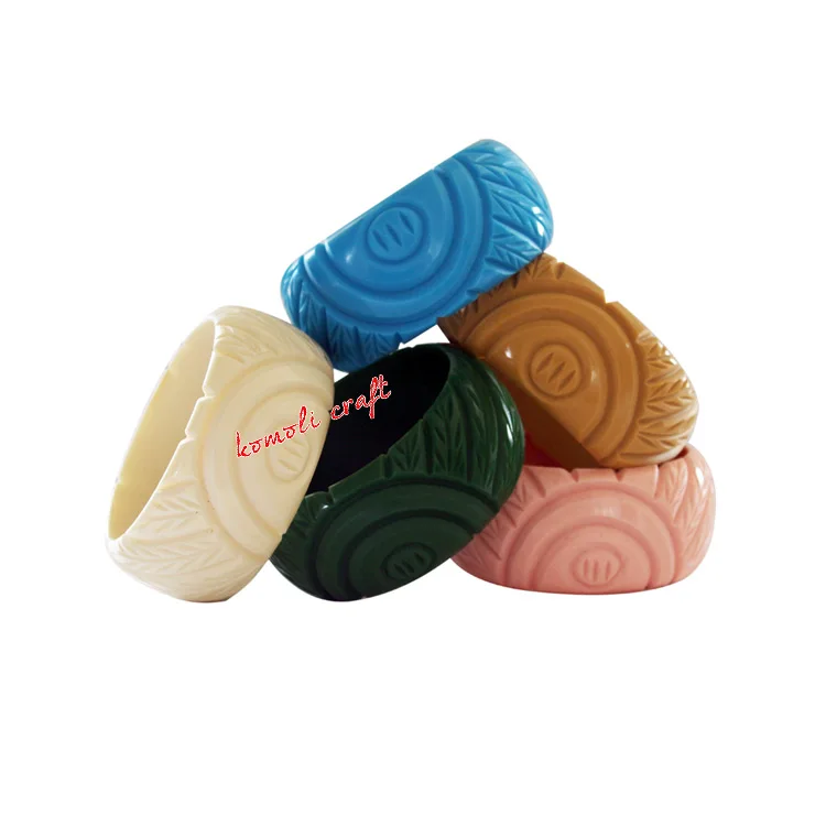 Wide carved wholesale retro vintage Bakelite jewelry