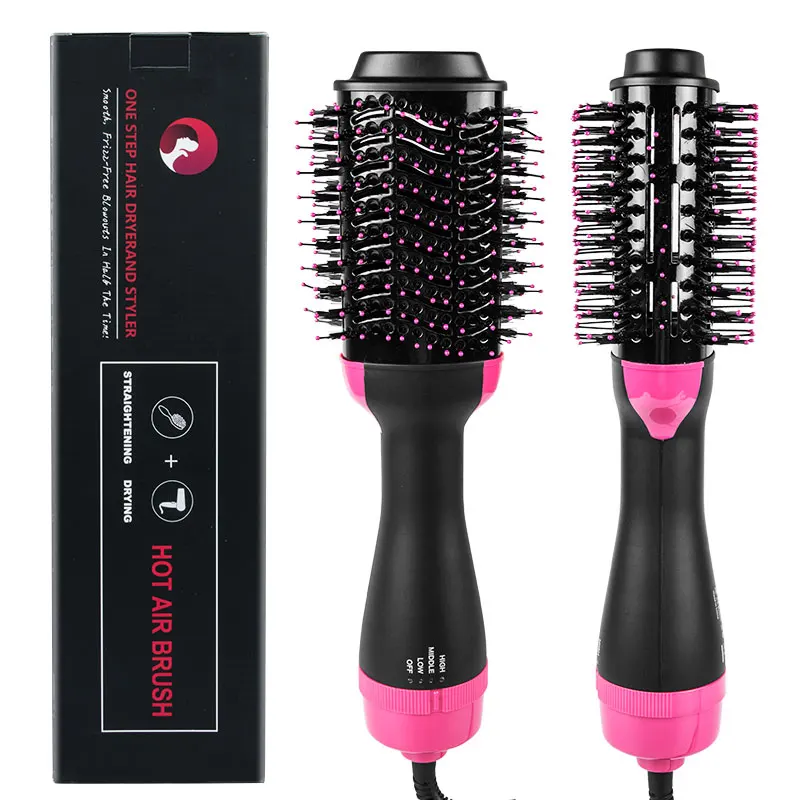 One Step Hair Dryer Volumizer Hot Air Brush 3 in1 Styling Brush Styler Negative Ion Hair Straightener Curler Brush for All Hair