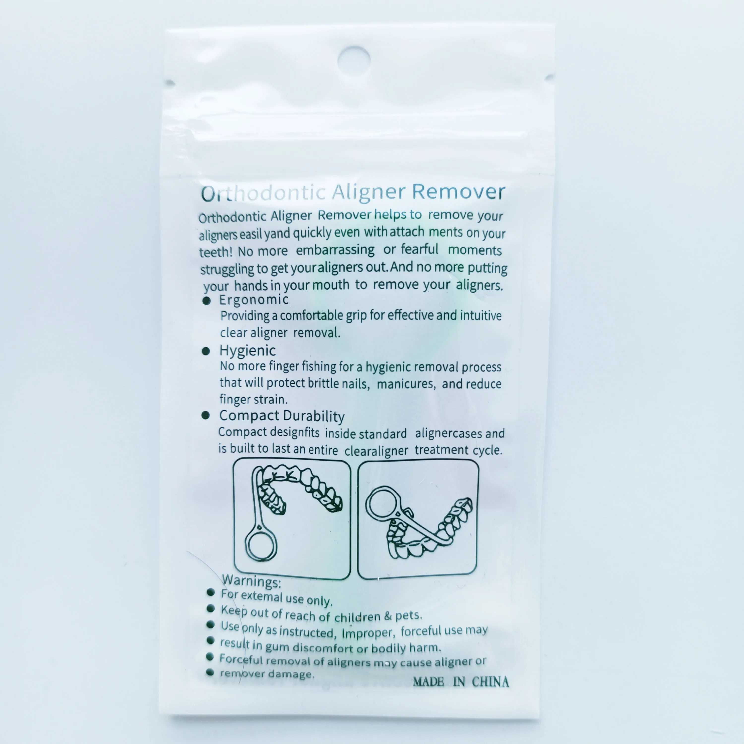 Extractor Hook Invisible Removable Braces Clear Removal Tool Braces Orthodontic clear aligner removal tool