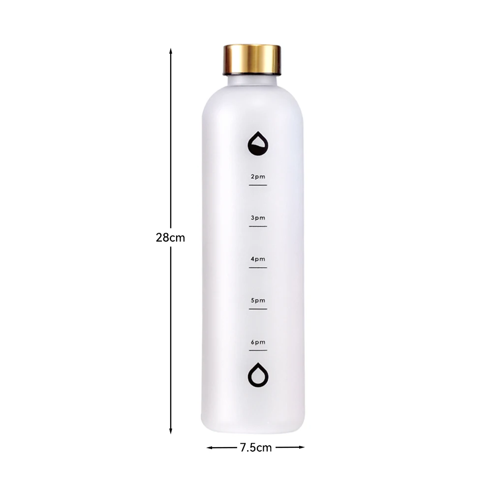 Custom Logo Bpa Free 1L Sports Motivational Tritan Plastic Water Bottle With Time Marker  Gradient Color Frosted Glass Cup