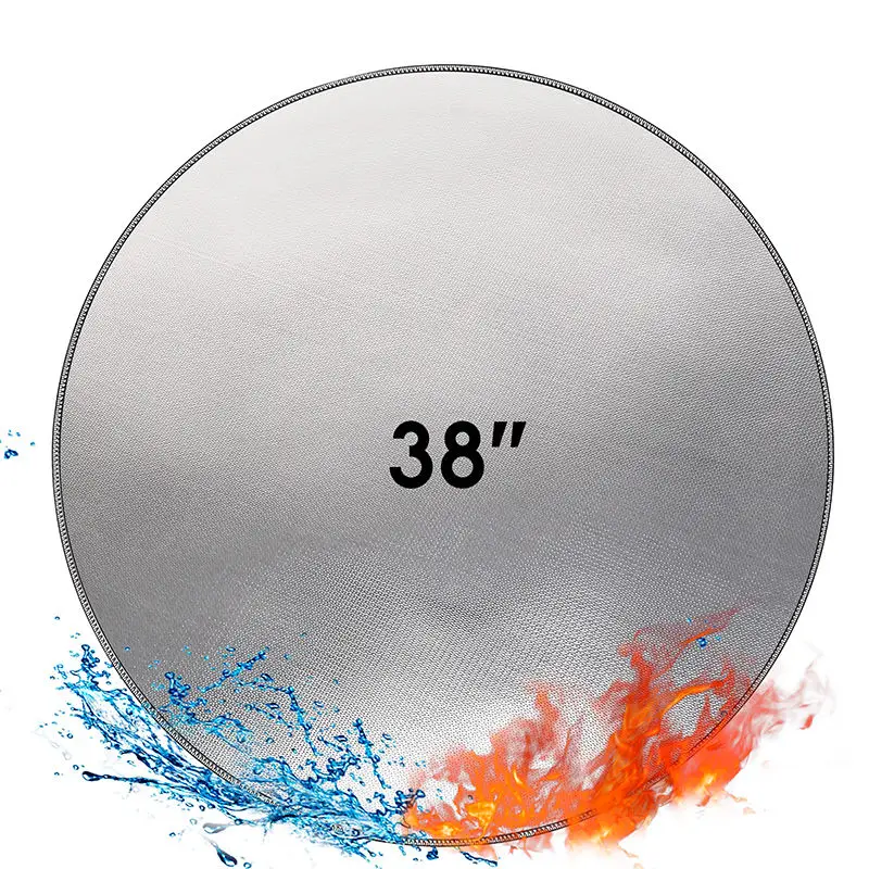 Outdoor Camping BBQ Fire Pit Mat 20 24 28 30 32 36 38 40 Inches Fireproof Waterproof Gas Fire Pit Blanket for Lawn