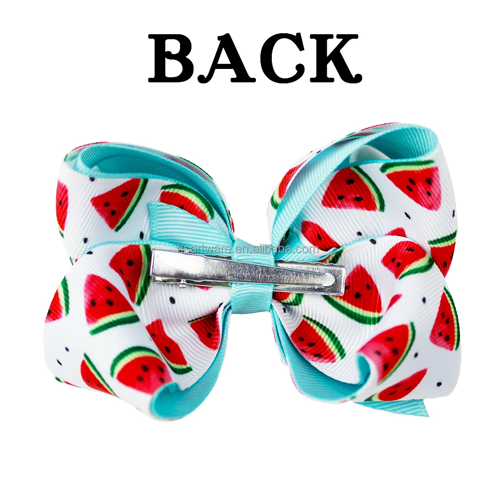 Новинка, летняя бутиковая лента для волос с принтом арбуза и фруктов, милые заколки для волос для девочек, милый бант для волос для детей, детей и подростков