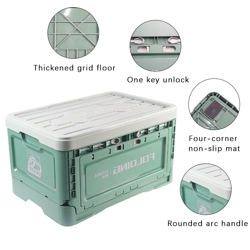 Folding Storage Boxes Camping Wooden Cover Collapsible Car Clothes Foldable Plastic Other Organizer Bins & Outdoor Storage Boxes