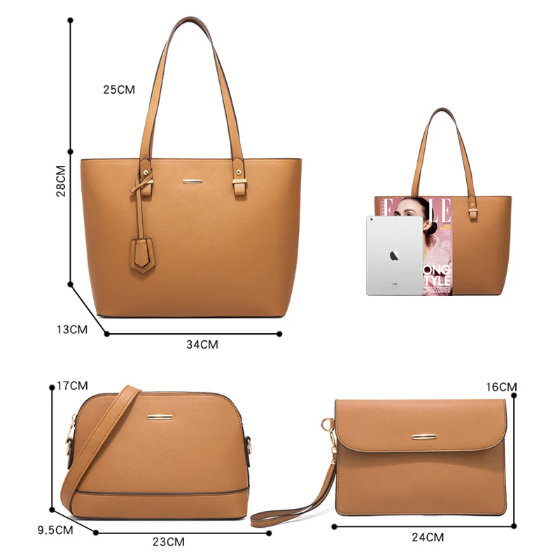 American Style Hollow Out Excess Paris Handbag New Arrival 2024 Elegant Handbags For Women Leather 4pcs Tote Bag Set