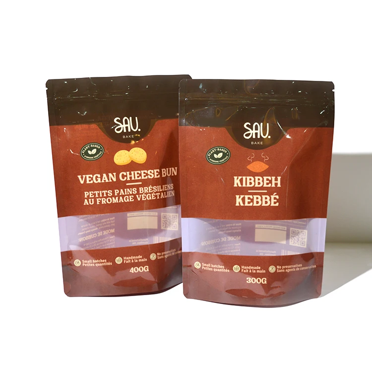 Mylar Bags With Window Digital Print Custom Plastic Stand Up 3 Side Sealed Pouch For Candy Cookies Packaging