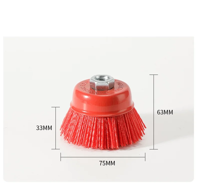 PMS Multi Nylon Cup Brush M14 Roller Industrial Polishing Grinding Round Steel Wire Wheel Brush