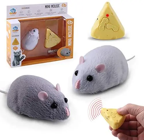 Wireless Remote Control Mini Mouse Cat Toy, Cheese Infrared Remote Control Simulated cat toy and Scary Friends Toys