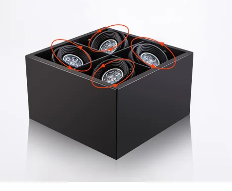 Traditional halogen or led MR16 GU5.3 wash spot down 4 heads square china supplier zhongshan lighting