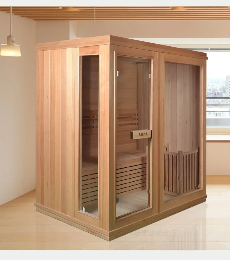 Sauna Manufacturer Traditional Dry indoor Finnish Sauna Cedar 4 person  Sauna Room For Sale