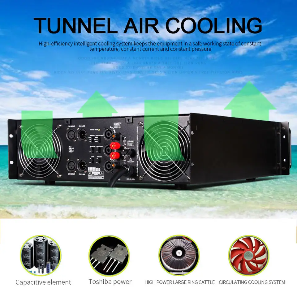 OEM CA20 3U 2ch 1500W Professional Power Amplifier For Stage Performance Concert Conference KTV Party