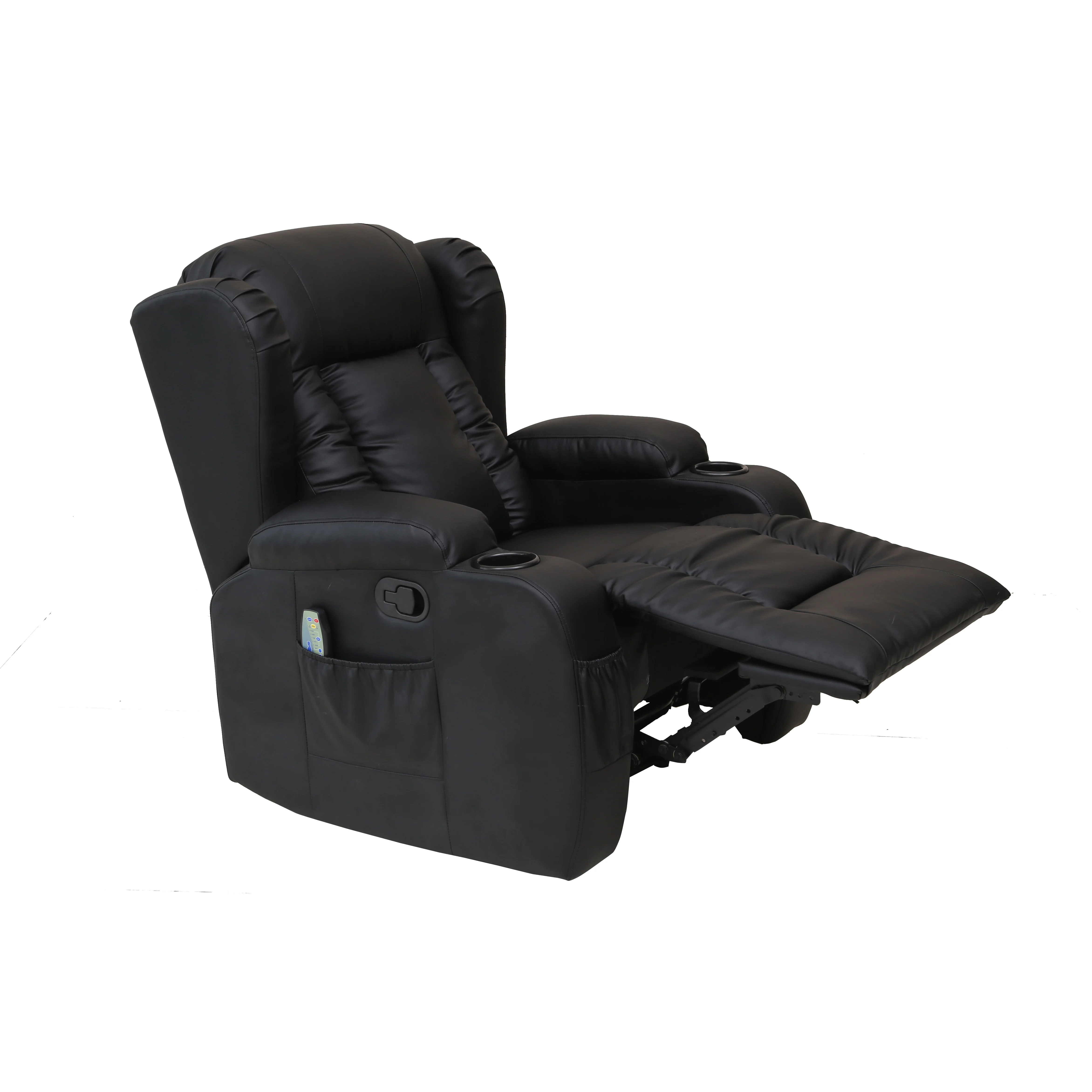 Manual Recliner Chair PU Leather Massage Heating Leisure Recliner Sofa for Living Room
