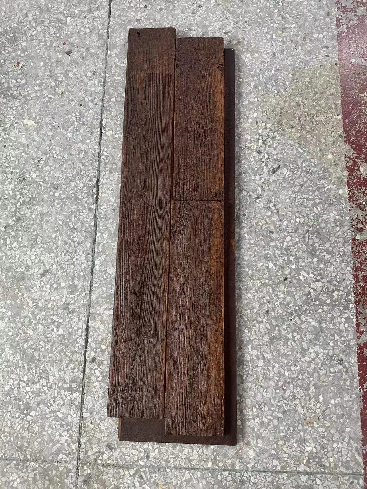 Light weight easy installation PU faux wood 3d wall panel Polyurethane artificial stone sea rot wood veneer for outdoor use