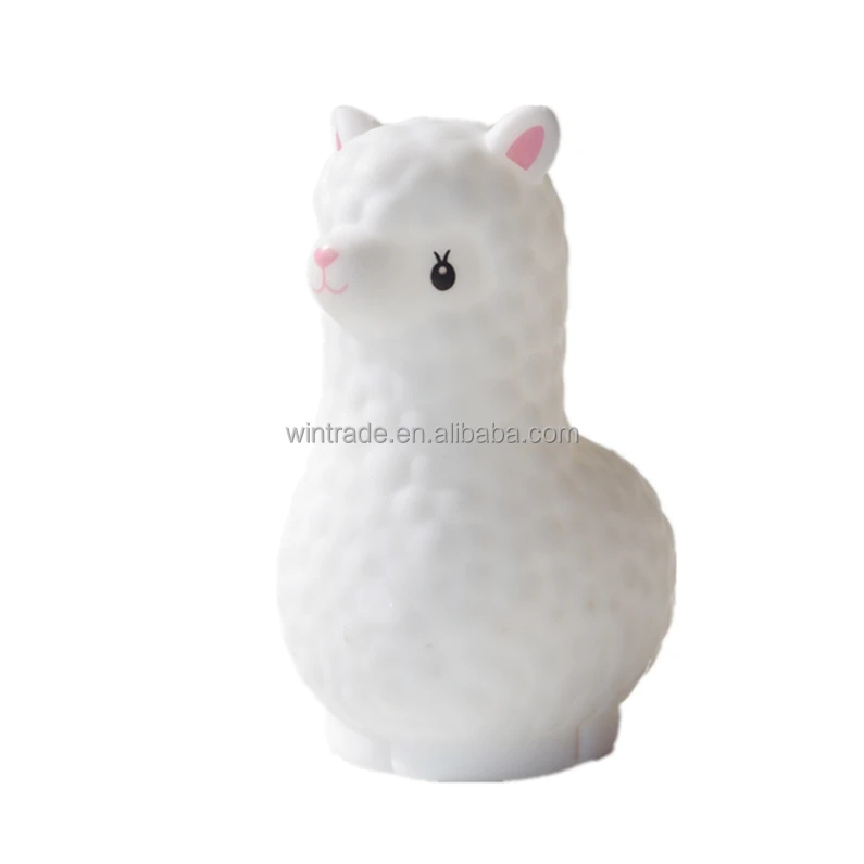 New Design LED Bath Toys Alpaca Light Up Bathtub Toys Baby Sheep Animals Plastic Toy For Kids Smart Touching Sensor  night light