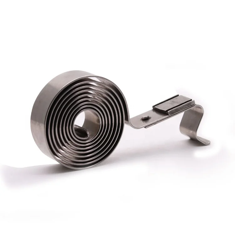 Stainless Steel Flat Coil Spiral Carbon Steel Motor Cable Retractor Extension Reel Constant Force Spring