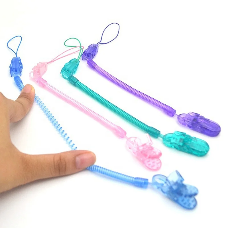 Retractable Silicone Teething Dummy Chains Baby Holder Pacifier Strap Soother Clips