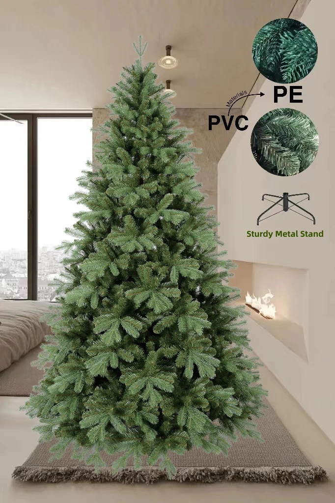 Hot Sale Green Artificial Christmas Trees with Metal Stand for Christmas Decorations