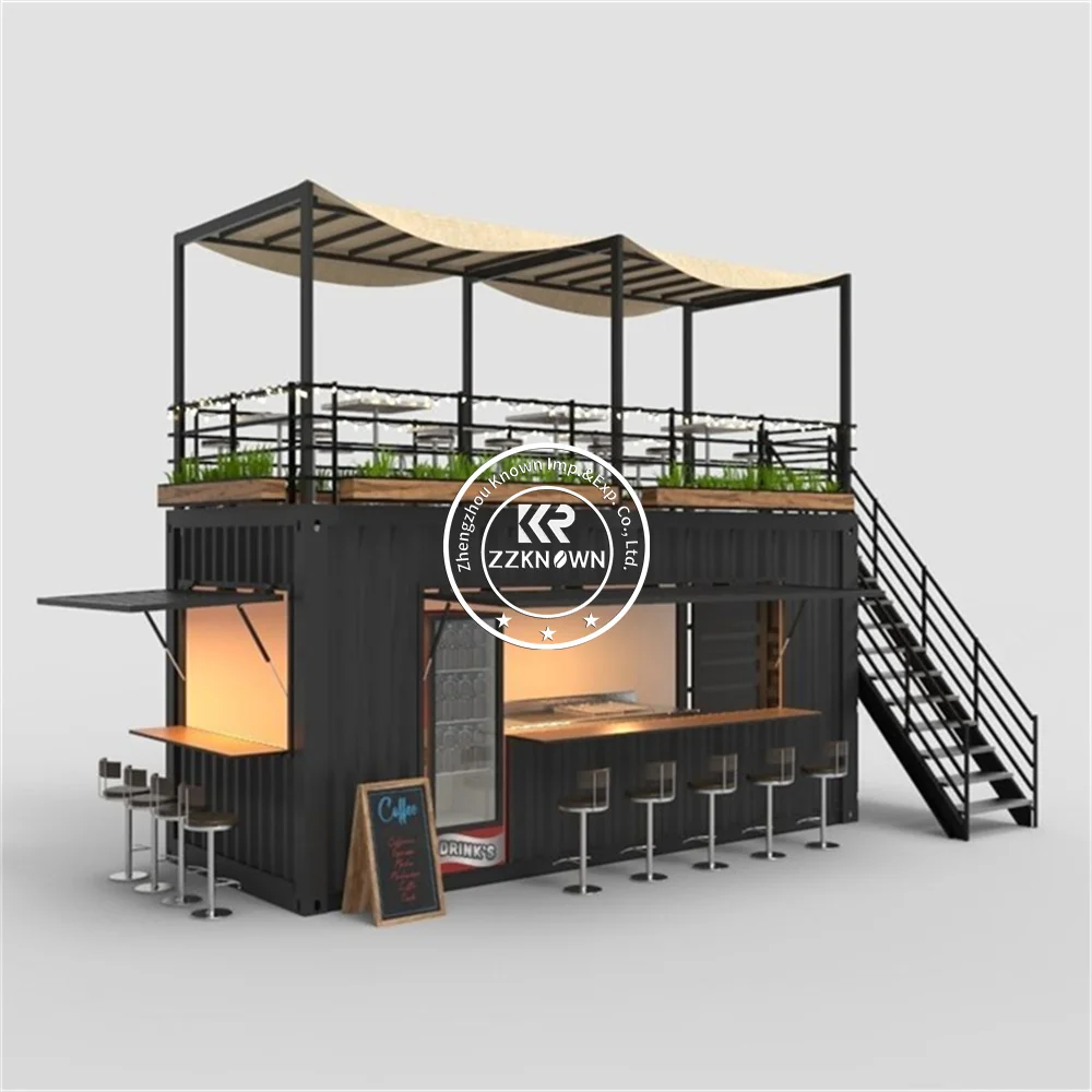 Custom Designed 20ft Luxury Portable Mobile Container Juice Bar 40ft Prefabricated Container For Cafe And Restaurant