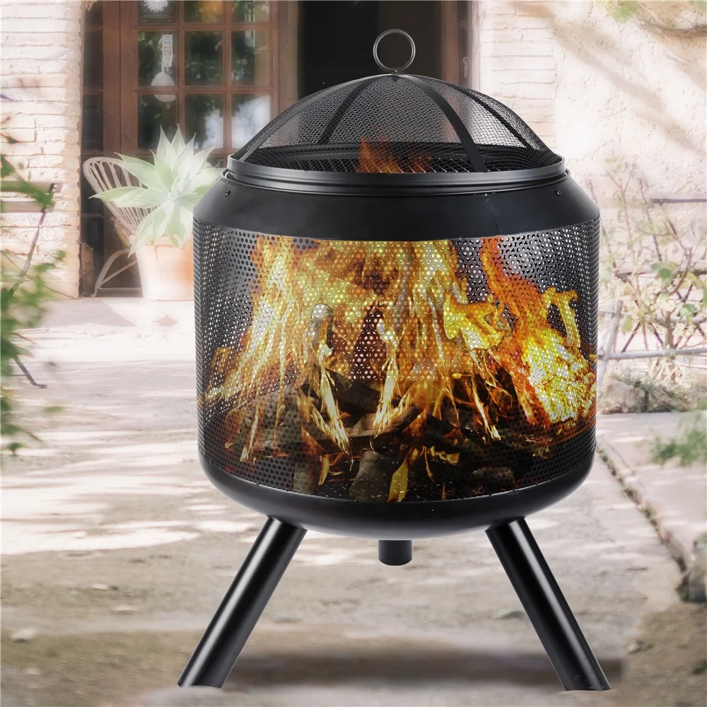 Wholesale Camping Cast Iron Wood Stove Charcoal Barbecue Bbq Grill Heater Outdoor Fireplace Wood Burning Corten Steel Fire Pit