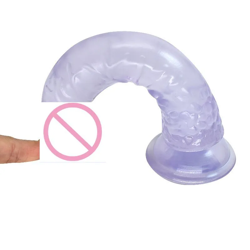Anal Big Flexible Consolador Dildo Soft Jelly Crystal dildo Fantasy Penis for Women Adult Sex Toys for Female Pink/Purple