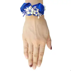 Royal Blue Simulation Rose Wrist Flower Bride Bridesmaid Wedding Bouquet Wedding Decoration Supplies Wrist Flower
