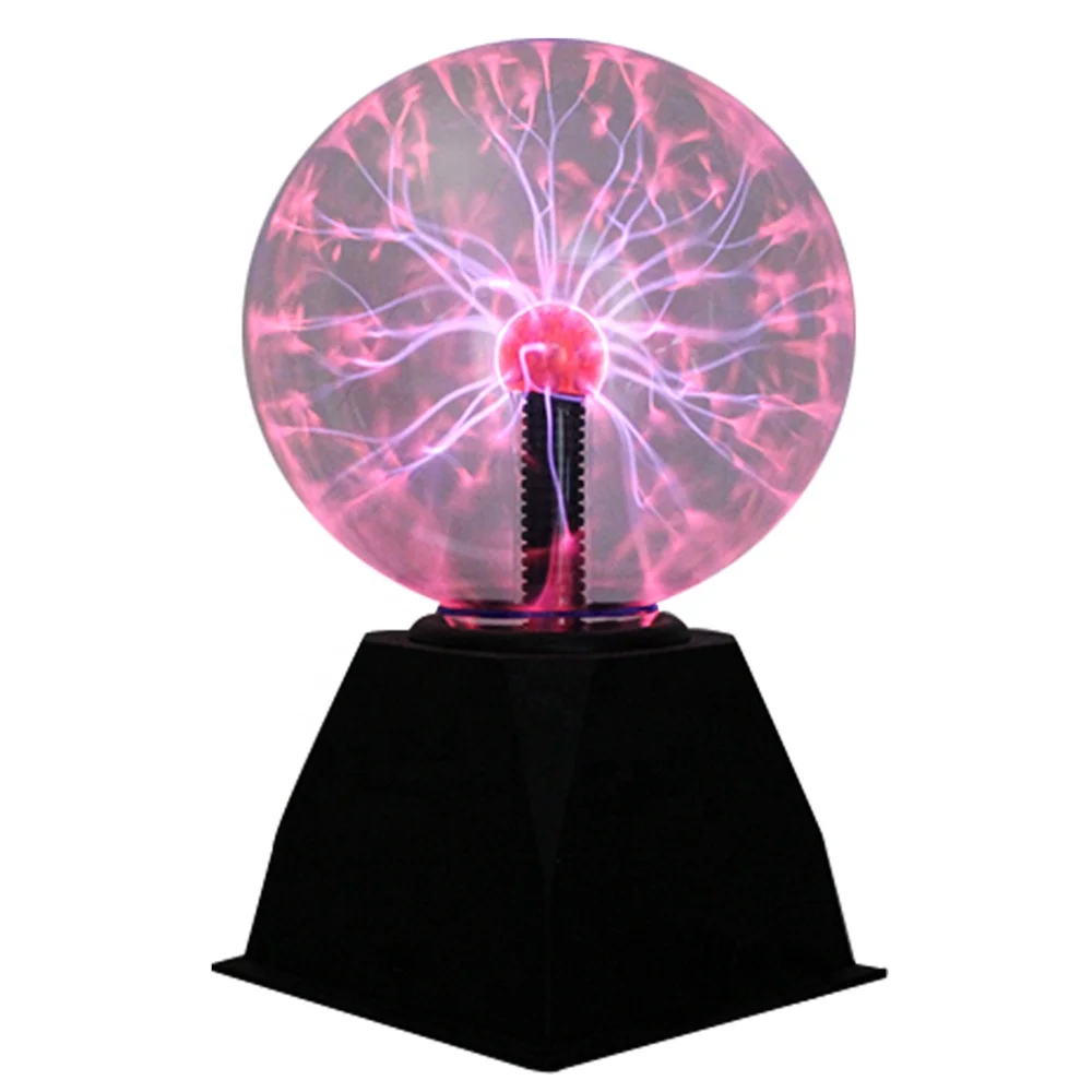 Biumart USB Static Plasma Ball Lamp Night Light Magic Electrostatic Ion Sphere Plasma Lamp with Voice Control