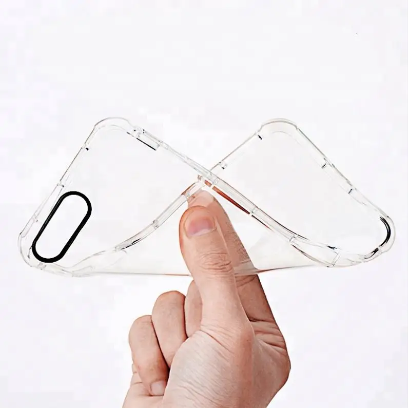 Wholesale Shockproof Clear Transparent Soft TPU Mobile Phone Back Case Cover for iphone 7 8 Plus XS Max