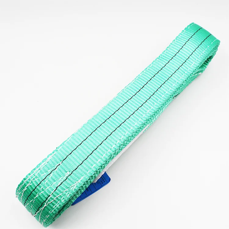 2T one way belt color code textile tape lifting slings belt crane flat polyester lift webbing sling