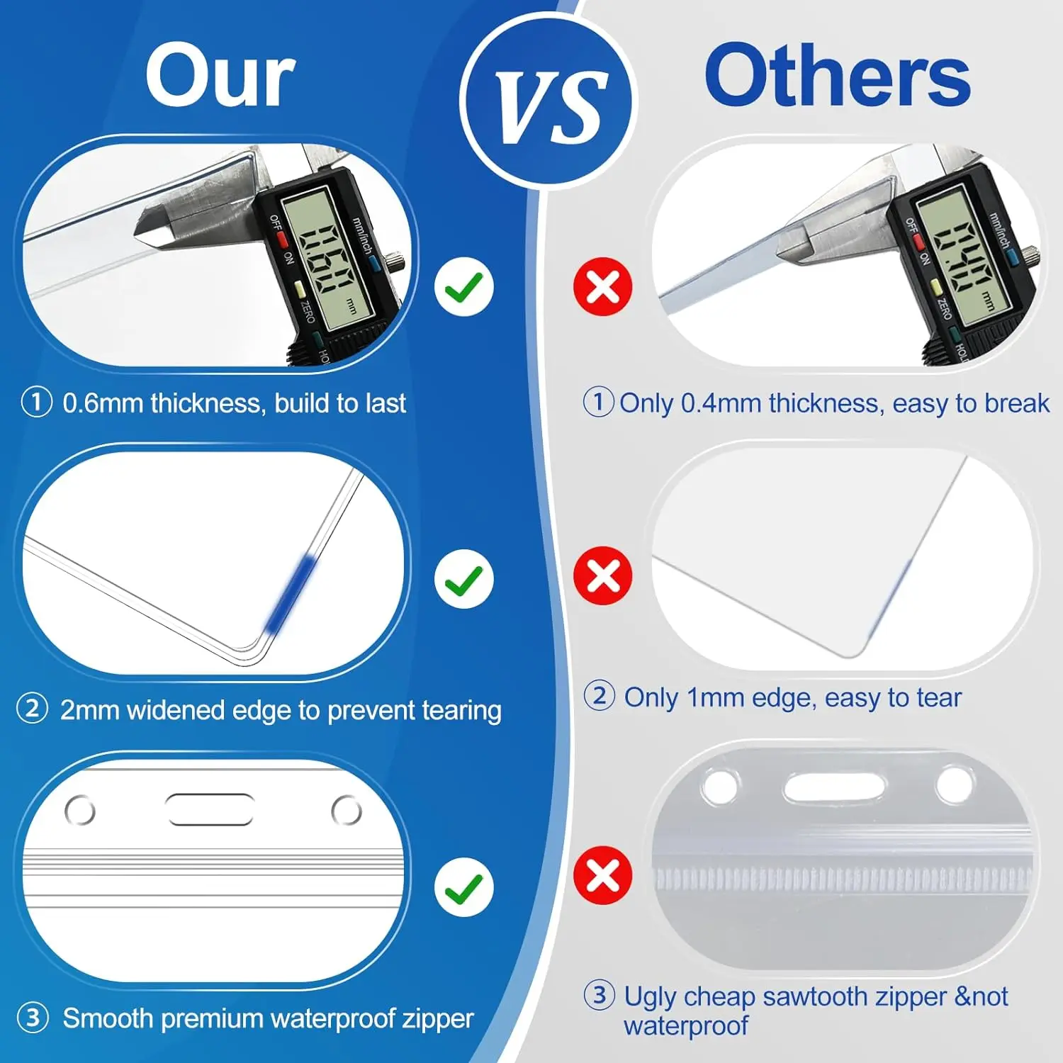 Custom logo Business Student Exhibition Name Badge Transparent transparent vertical PVC ID card clip