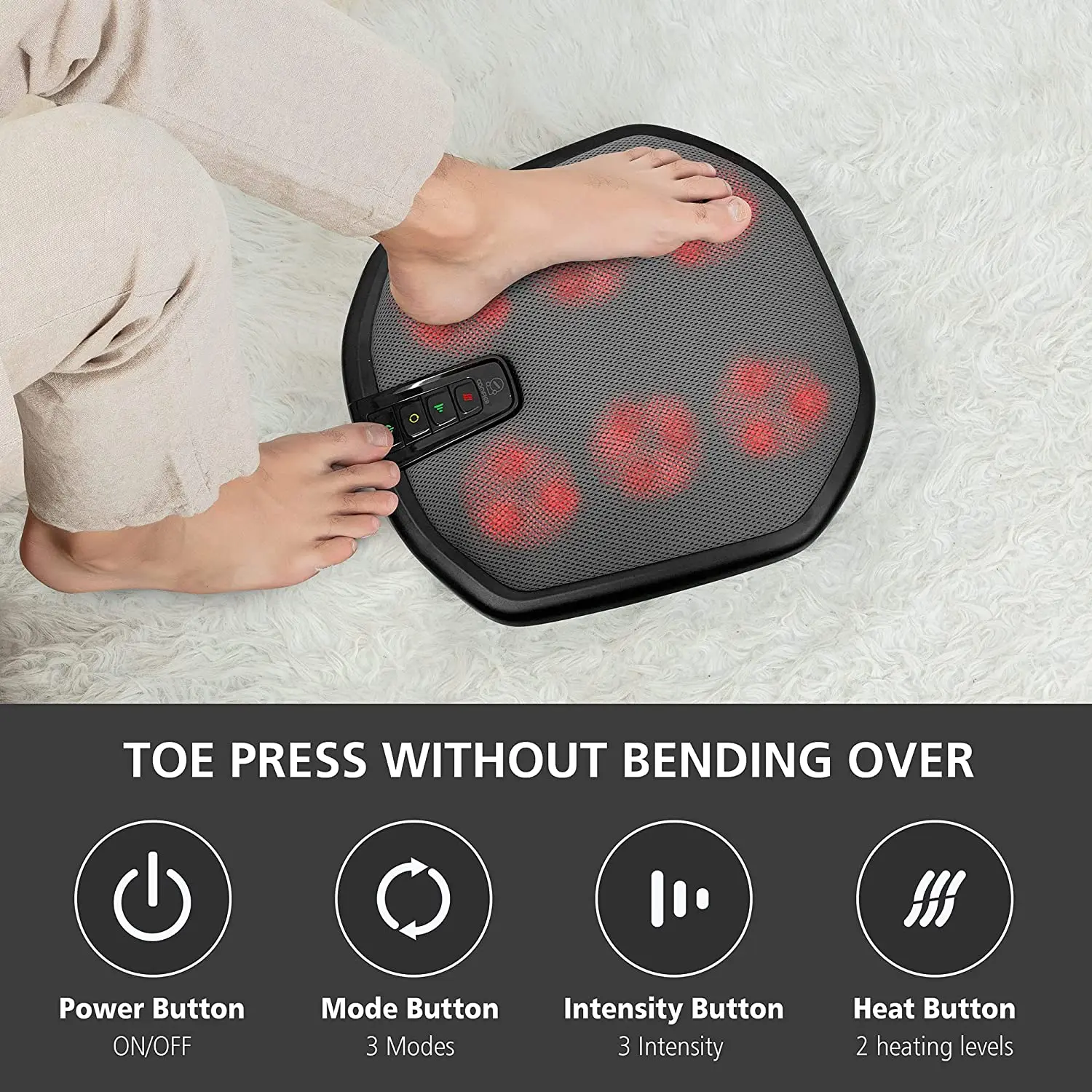 2022 Latest 2-in-1 Shiatsu Foot and Back Massager with Heat