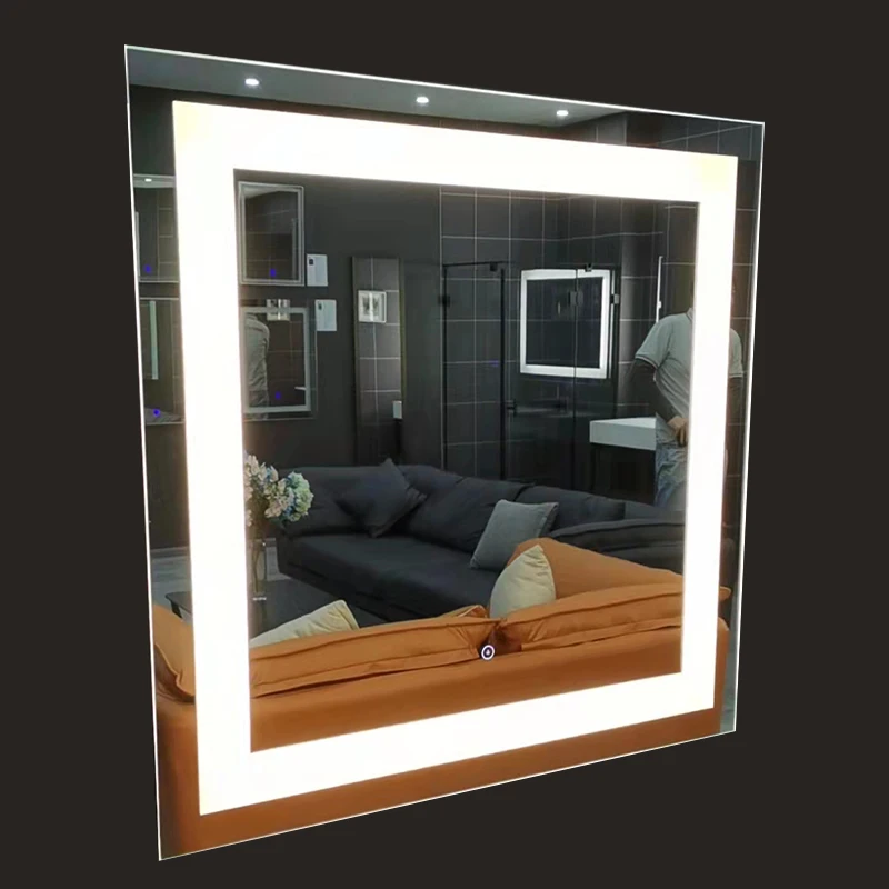 Factory wholesale bathroom touch mirrors 36x24/48x36/60*36 Inch Anti Fog dimmer CCT 3000K-6000K hotel full ul led mirror light