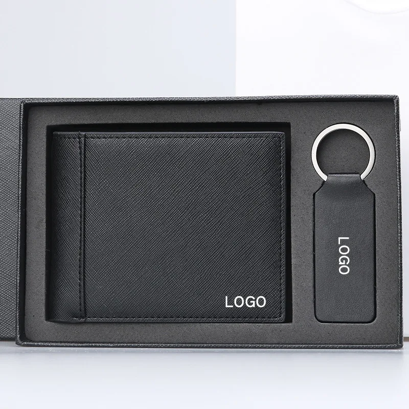 Gents Purse Unique Products Promotional Leather Men Gift Set Key Chain Holder Wallet Organizer