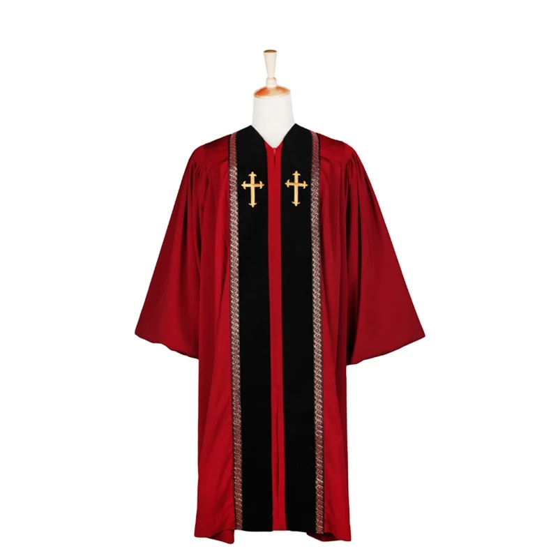 Custom Design RT Wesley Wholesale Clergy Robes Church Uniform with Wheat Alike Decorative Bars