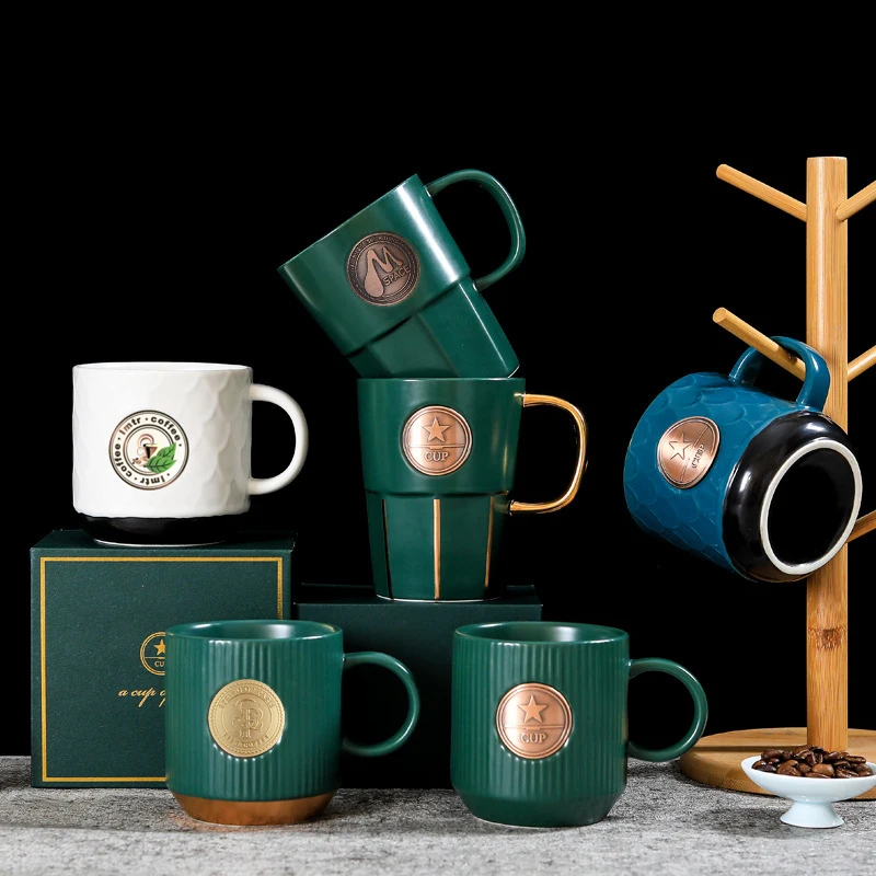 low MOQ 1  present for events piece porcelain High quality luxury ceramic coffee tea milk mug with gift box custom logo mugs