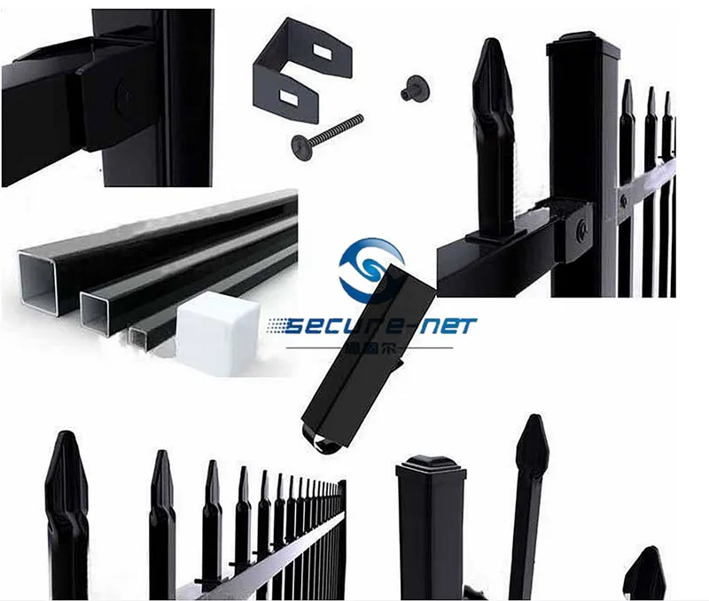 Adjustable aluminum fence panels black spear no dig garden fencing for sale