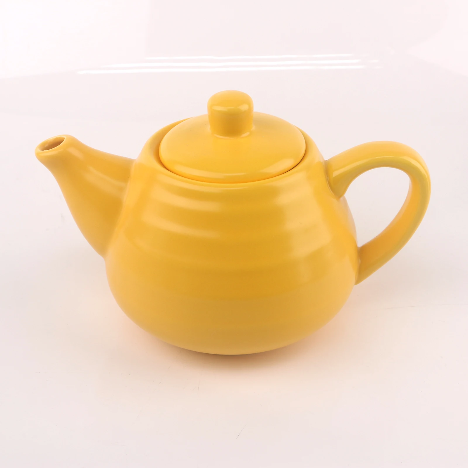 Wholesale Modern Design Handle Ceramic matte colorful glazed Stripes Tea Pot