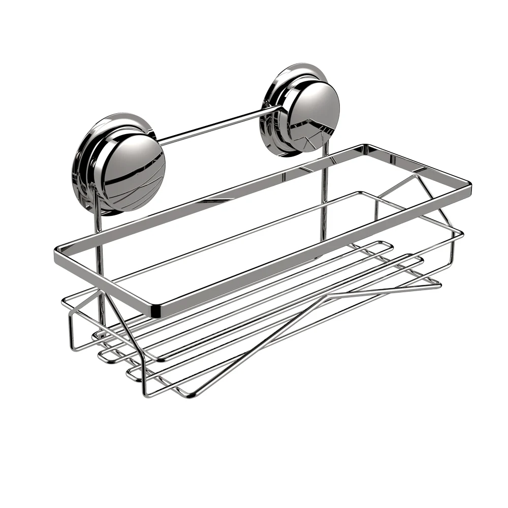 Stainless Steel Bathroom Storage Basket Bath Wall Shelf Gel Holder Suction Cup Shower Caddy