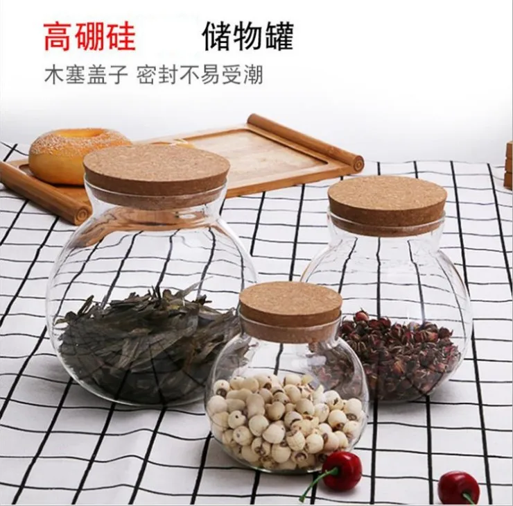 Container Jars Organizer Storage Bottles for Bulk Products Jars Kitchen Sugar Tea Coffee Glass Cans Glass Creative Food jar