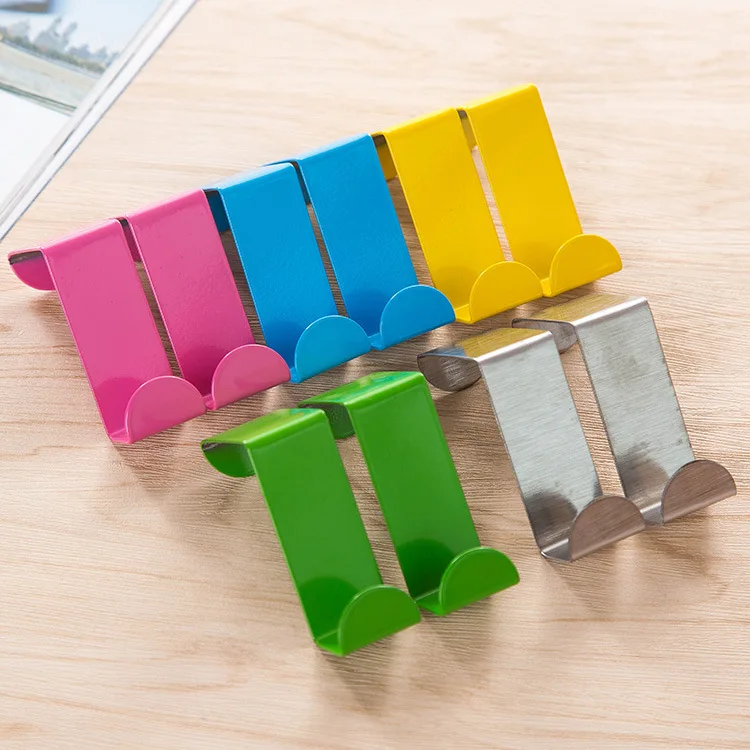 S-shpae Stainless steel  Door back hook  Creative nail free hook  Clothes and hats hanging behind the door