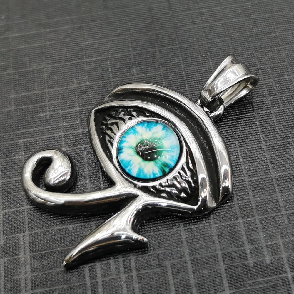 Eye of Horus Egypt Protection Pendant on Stainless steel Necklace Ancient Egyptian Symbol of Protection For Men