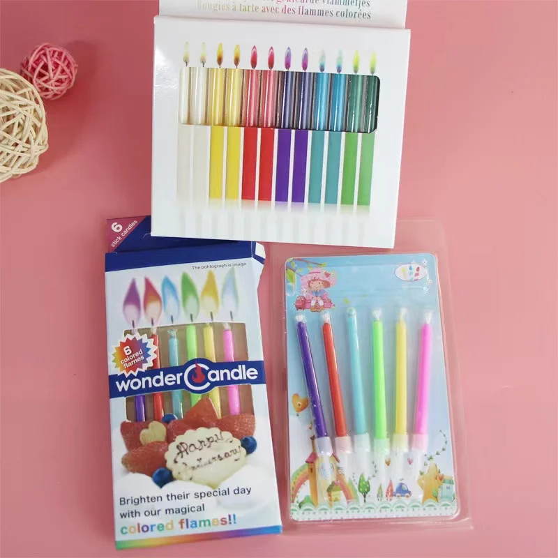 Colorful Kids Candle Sparkler Birthday Cake Candles Rainbow Flame Happy Birthday Candles