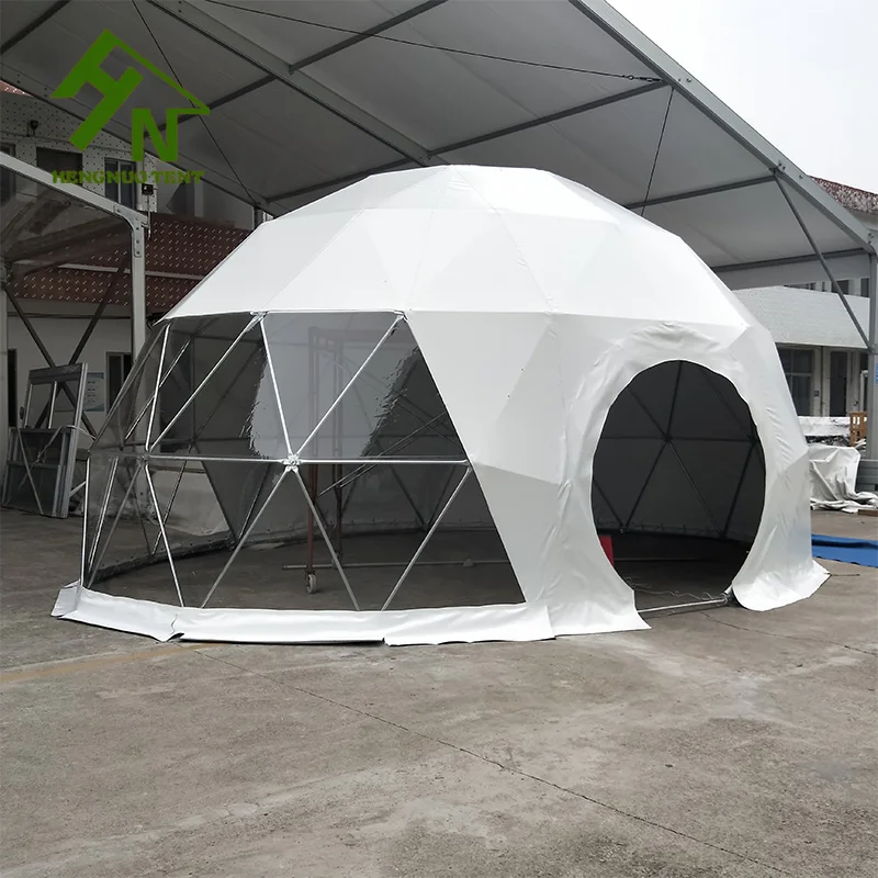 Hot Sale 7m Transparent Half Oval Geodesic Dome Canopy Tent with Round door