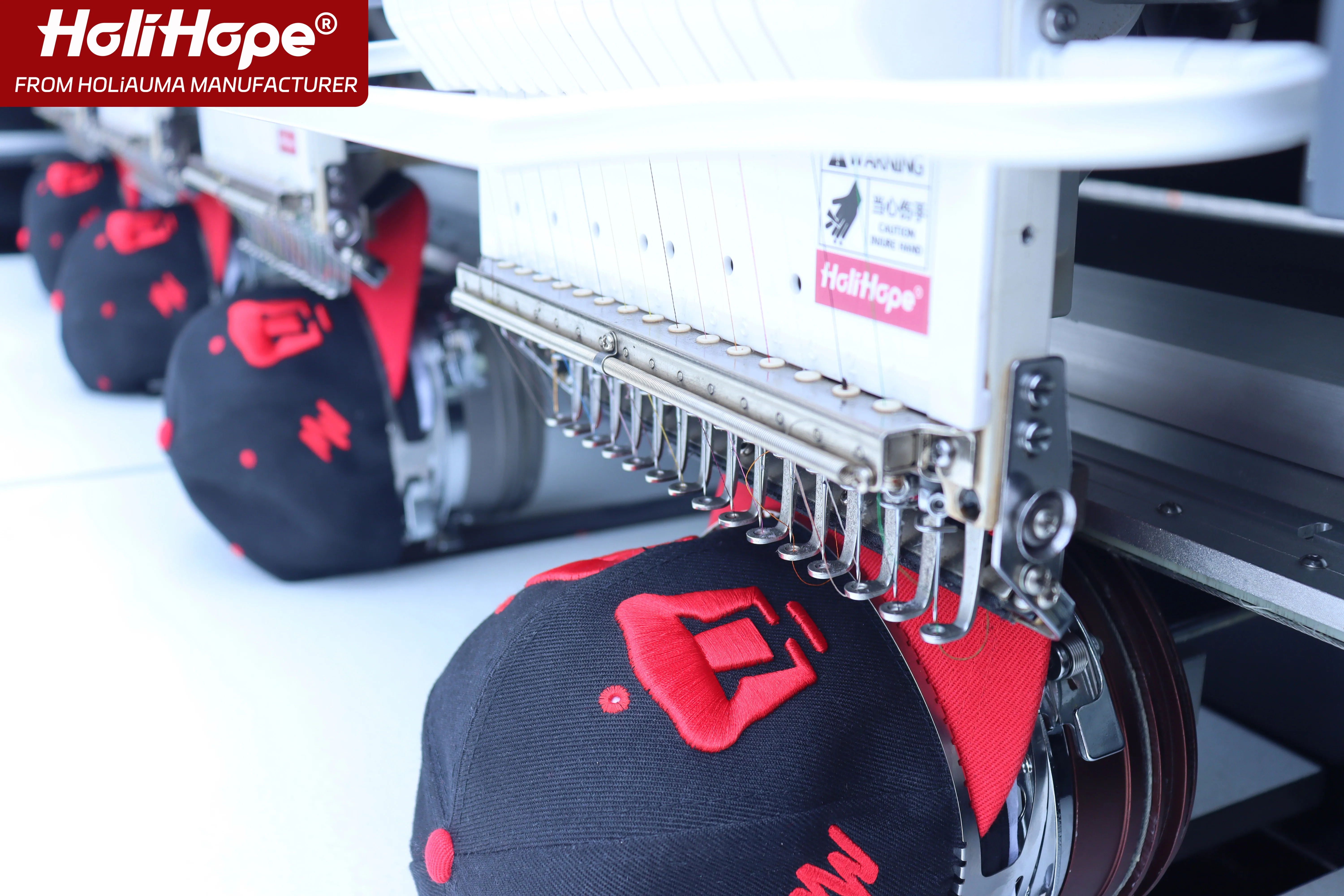 Best 4 head computer embroidery machine HoliHope 15 Needles cap t shirt flat logo 3D industrial embroidery machine in good price