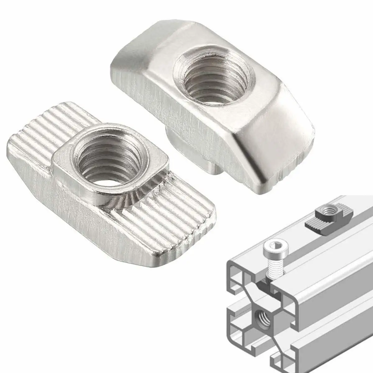 T Nuts for 2020 3030 4040Series M4 M5 M6 M8 Carbon Steel Sliding T Slot Nut Hammer Head Fastener Nut for Aluminum Profile