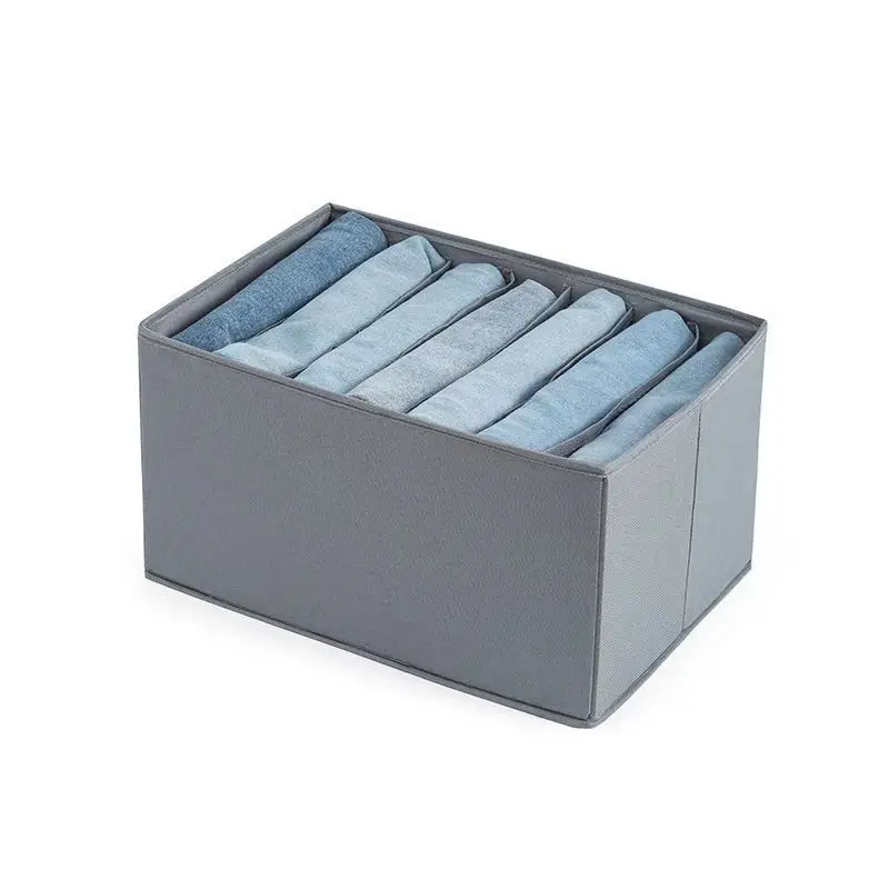 QN-011 Custom LOGO clothes pants trousers shirt jeans household large closet fabric folding storage basket clothing storage box