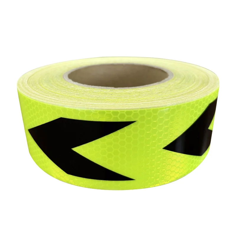 Fluorescent Yellow Green Arrow Micro Prismatic Truck Reflective Sticker Reflector Tape for Hazard Safety Warning
