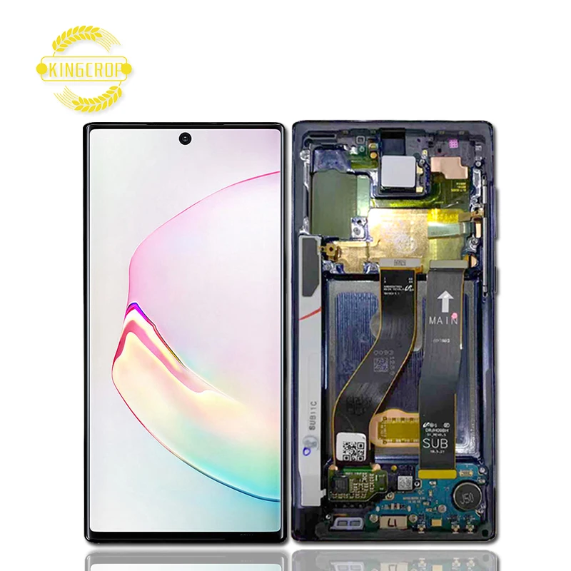 AMOLED LCD Display for Samsung Galaxy Note 10 N970F LCD Screen for Samsung Note 10 Display Touch Screen Assembly with frame