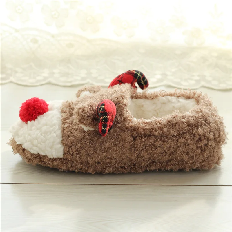 Cuddly christmas slippers for children home christmas reindeer slippers cute reindeer slippers christmas gift