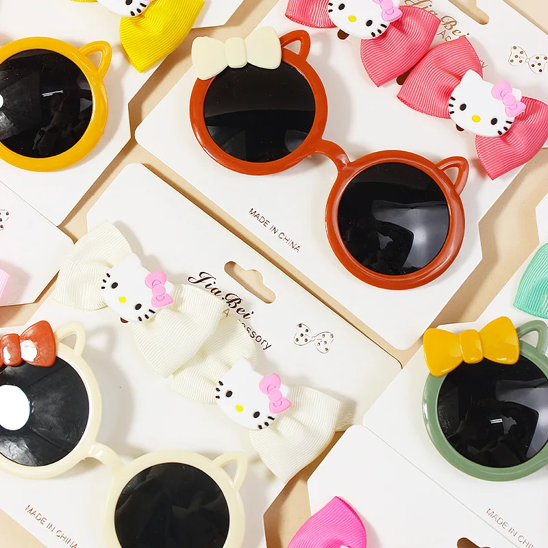 Cute Girls Headbands Hair Bows Clips Handmade Hair Sunglass Set for Infant Toddler Kids