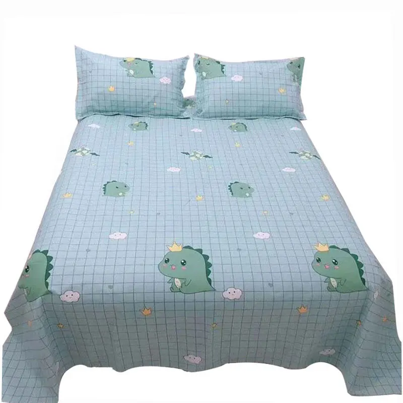 Double warp and double weft old coarse cloth sheet three-piece set of thick cot bedding gifts group purchase benefits
